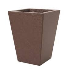 VASO JARDIM QUAD SPLENDOR 31X31X41CM MARROM DURIN