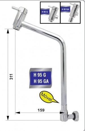 TORNEIRA INOX ICO - MESA FIXA MEDIA C/AREJ FIXO