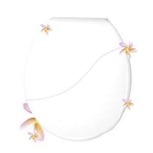 ASSENTO SANITARIO ALMOFADADO - DURIN - ECONOMICO - FLORAL BRANCO