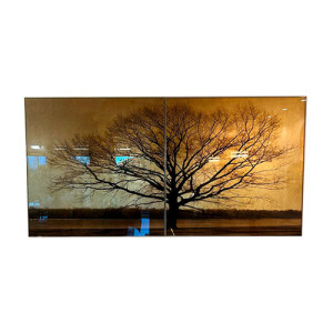 Conjunto Quadro Folhado Ouro