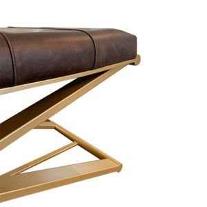 Puff Pietro - Couro Natural - 