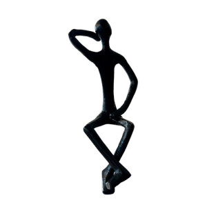 Escultura Homem Sentado Braco Cabeca - 