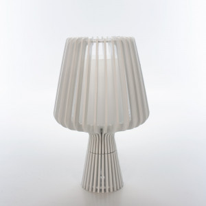 Abajur Tulipa Branco com Vidro Branco