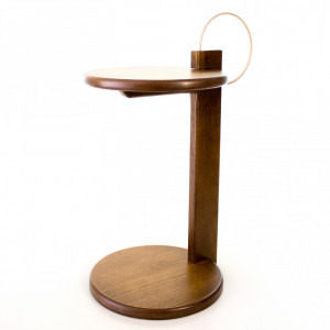 Mesa Lateral Park Imbuia Metal Champanhe - Msul Móveis