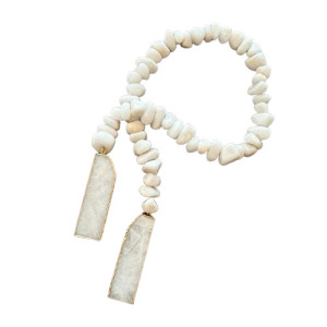 Colar Quartzo Branco e Jaspe