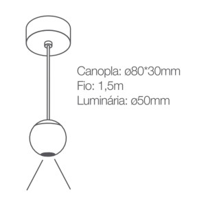 Pendente Mini Ball - Romalux - Produto Sob Encomenda - 