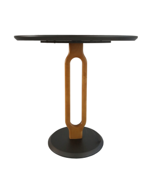 Mesa Lateral Jansen Laca Grafite com Haste Champanhe - CGS Móveis - 