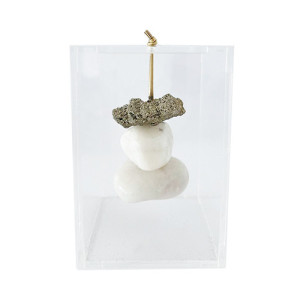 Caixa Quartzo Branco e Pirita - P - 