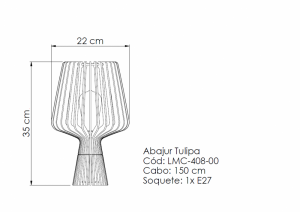 Abajur Tulipa Branco com Vidro Branco - 