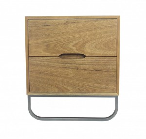 Gaveiteiro 2 Gavetas em Madeira com Base em Metal - 