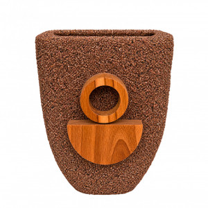 Vaso C/ Aplique Madeira - 