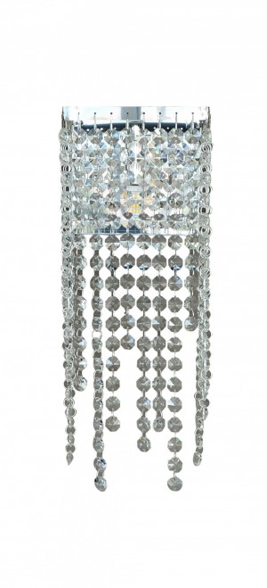 Arandela Interna Quadrada em Metal com Cristais Transparentes - 