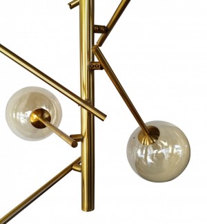 Pendente Jabuticaba Ouro com Cúpulas em Vidro Âmbar - 