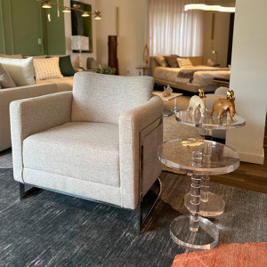 Poltrona Malbec Inox Polido - Bel Metais - 