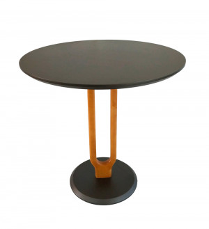 Mesa Lateral Jansen Laca Grafite com Haste Champanhe - CGS Móveis