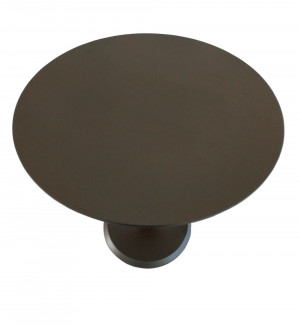 Mesa Lateral Jansen Laca Grafite com Haste Champanhe - CGS Móveis - 