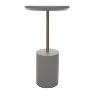 Mesa Lateral Tria Média - Champanhe - Off White - Msul Móveis - 