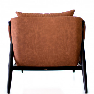 Poltrona Eva Caramelo Fosco Base Ebano - Jowanel Estofados - 