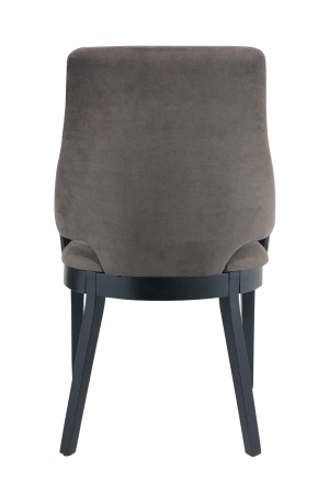 Cadeira Duna Cinza com Pés de Madeira na cor Preta - Navaro Móveis - 