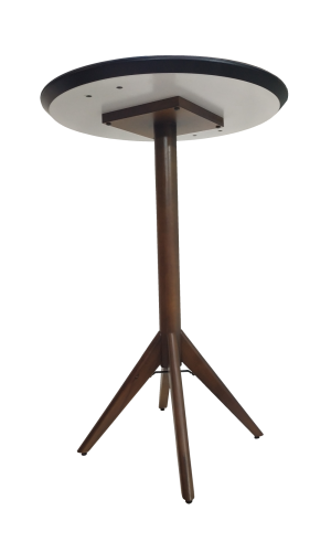 Mesa Bistrô Ticiane Tampo em Vidro e Base Nogueira - Matrezan - 