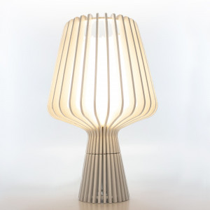 Abajur Tulipa Branco com Vidro Branco - 