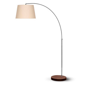 Luminária de Piso Wengue - Cúpula Linho