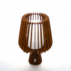 Abajur Tulipa Imbuia com Vidro Branco - 