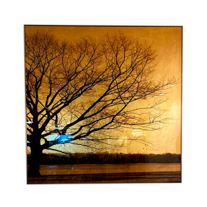 Conjunto Quadro Folhado Ouro - 