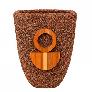 Vaso C/ Aplique Madeira