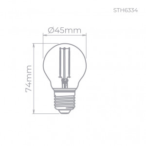 Lâmpada Mini Bulbo 2700K 2W Vintage E27 - STELLA - 