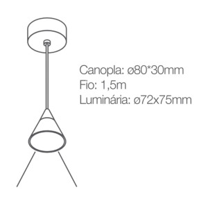 Pendente Mini Cone - Romalux - Produto Sob Encomenda - 