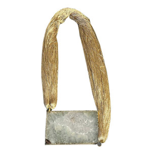 Colar Fio de Seda - Pedra Quartzo - V82 - 