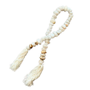 Colar Quartzo Branco Banho Dourado 18k