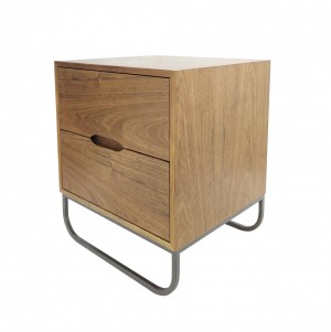 Gaveiteiro 2 Gavetas em Madeira com Base em Metal - 