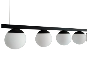 Lustre Preto Fosco 5 Globos Leitoso 5G9 - 