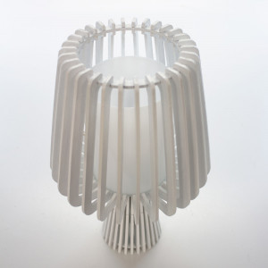 Abajur Tulipa Branco com Vidro Branco - 