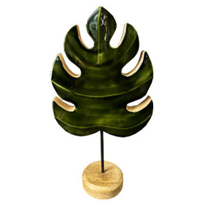 Escultura Folha Costela de Adão - Madeira - 