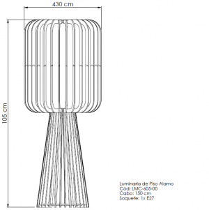 Luminária de Piso Alamo com Vidro Branco - 