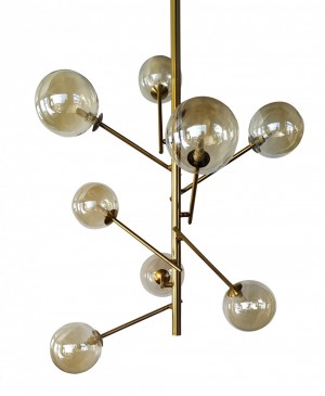 Pendente Jabuticaba Ouro com Cúpulas em Vidro Âmbar - 