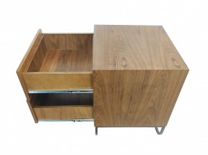 Gaveiteiro 2 Gavetas em Madeira com Base em Metal - 