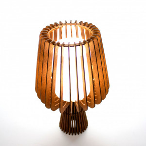 Abajur Tulipa Imbuia com Vidro Branco - 