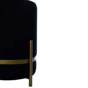 Puff Veludo - Preto - Pé Palito - 