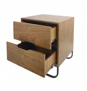 Gaveiteiro 2 Gavetas em Madeira com Base em Metal - 