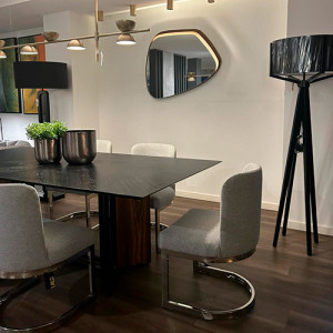 Espelho Iris - Couro 3D - 