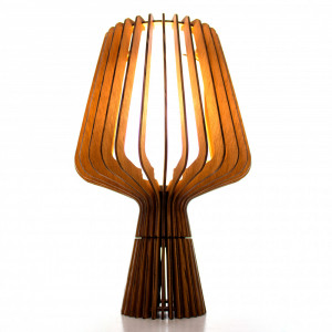 Abajur Tulipa Imbuia com Vidro Branco - 