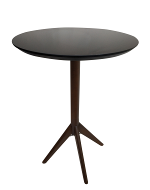 Mesa Bistrô Ticiane Tampo em Vidro e Base Nogueira - Matrezan