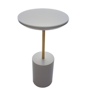 Mesa Lateral Tria Média - Champanhe - Off White - Msul Móveis