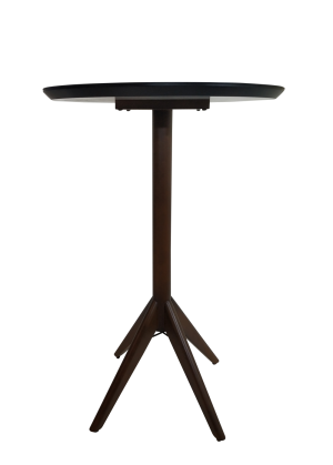 Mesa Bistrô Ticiane Tampo em Vidro e Base Nogueira - Matrezan - 