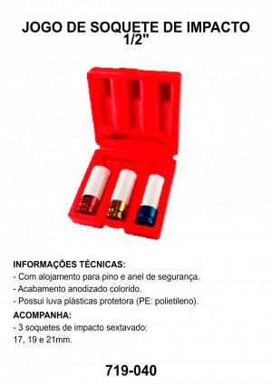 Jogo de Soquete de Impacto 1/2