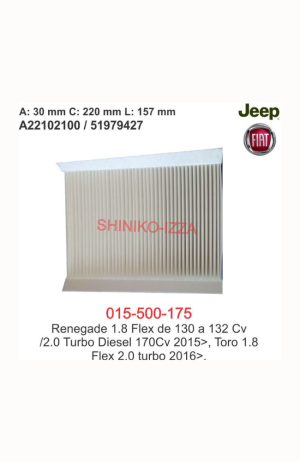 Filtro de Cabine do Ar Condicionado Renegade Turbo Diesel  Toro - Filtro de Cabine do Ar Condicionado Renegade Turbo Diesel Toro 2